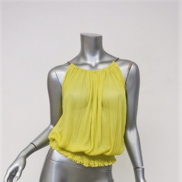 Gucci Tops - Gucci Blouse Lemon Pleated Cupro Size 40